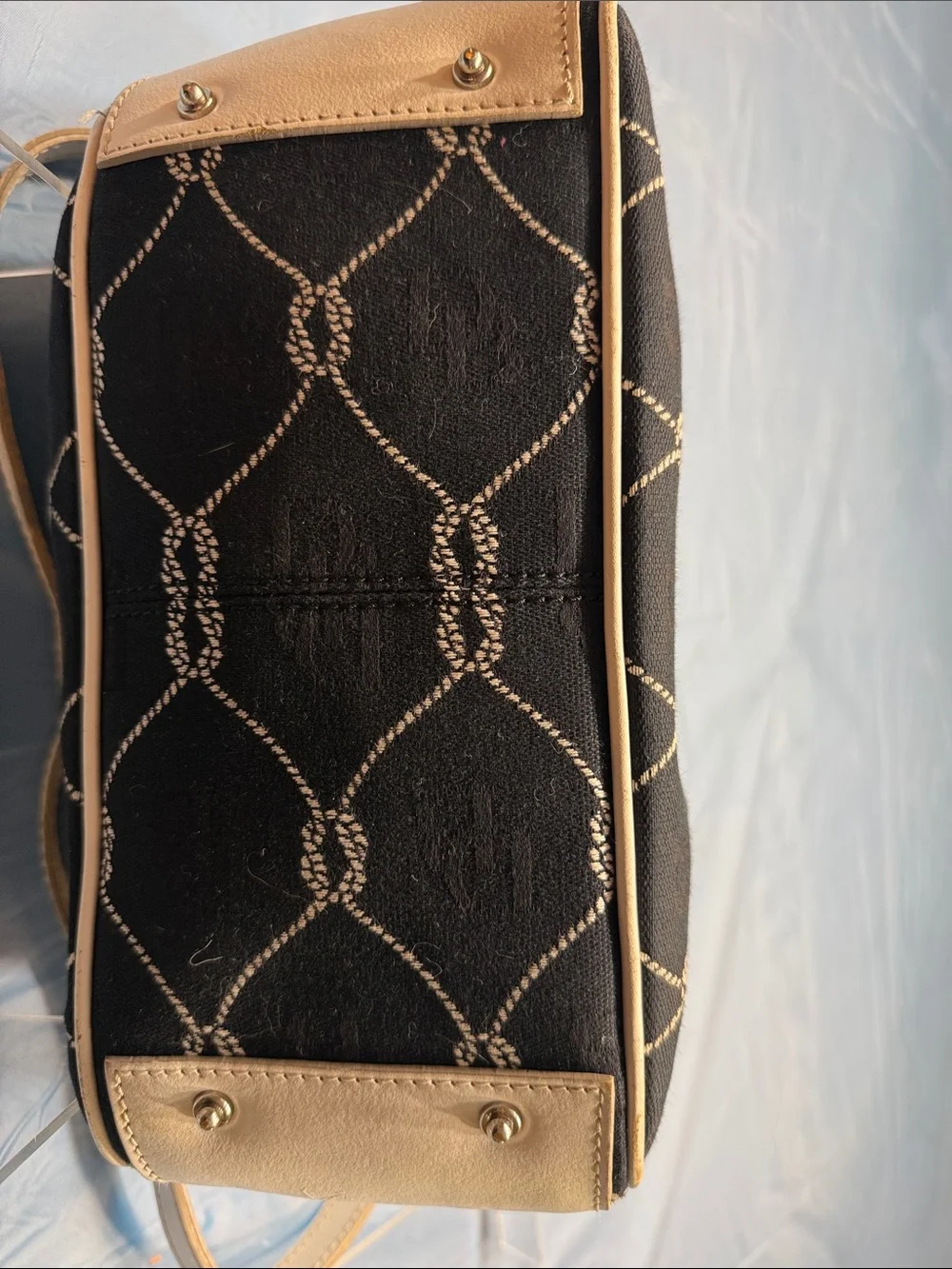 Dooney & Bourke Black with Cream Trim Satchel